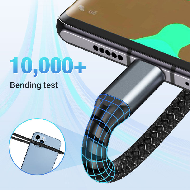 ⚡ Transparent 3-in-1 Fast Charging Cable – LED Light-Up Multi-Device Charging Cord