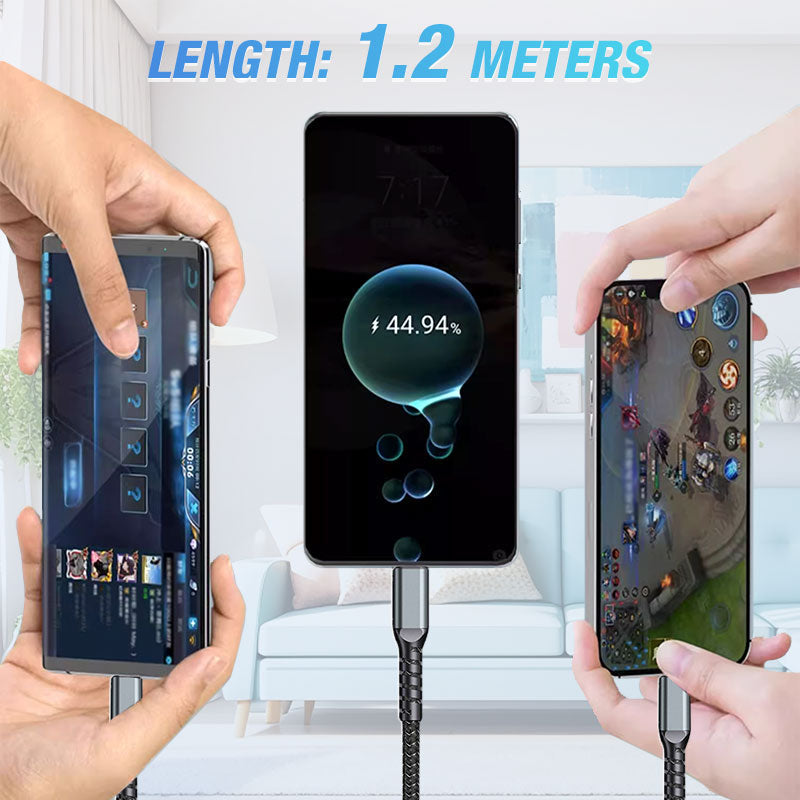 ⚡ Transparent 3-in-1 Fast Charging Cable – LED Light-Up Multi-Device Charging Cord