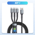 ⚡ Transparent 3-in-1 Fast Charging Cable – LED Light-Up Multi-Device Charging Cord